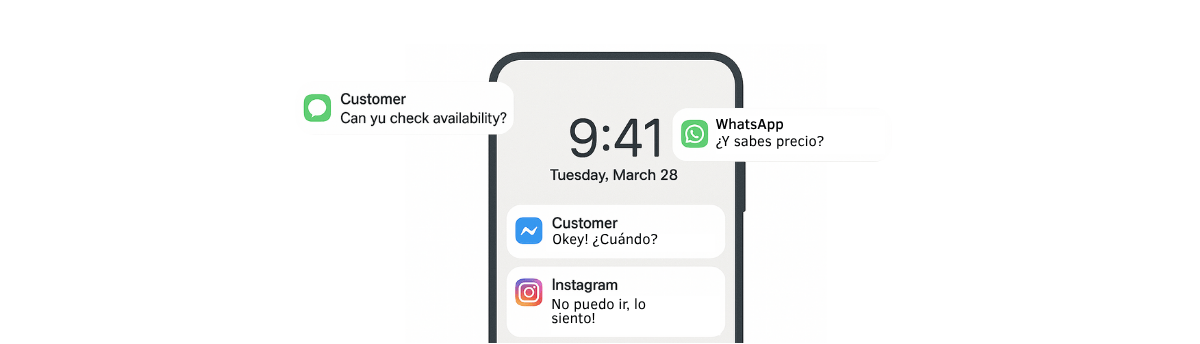 Ejemplo de bandeja de entrada con mensajes desordenados